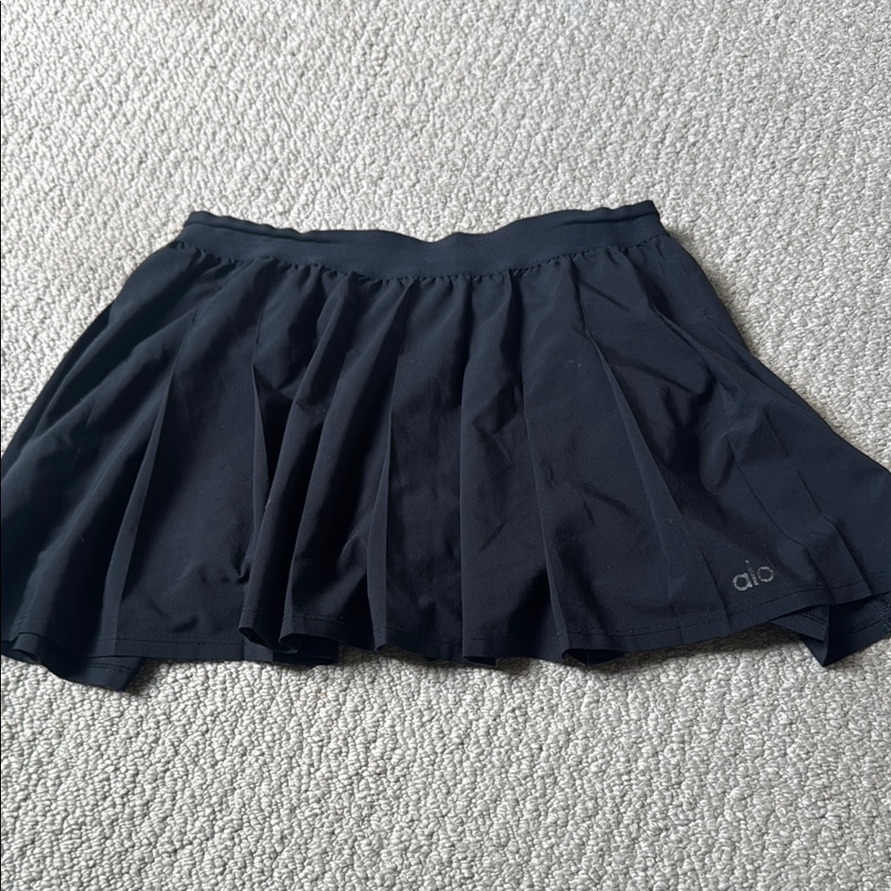 ALO Yoga Black Skater Mini tennis skirt